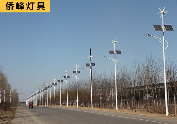 道路兩旁風(fēng)光互補(bǔ)太陽能路燈案列